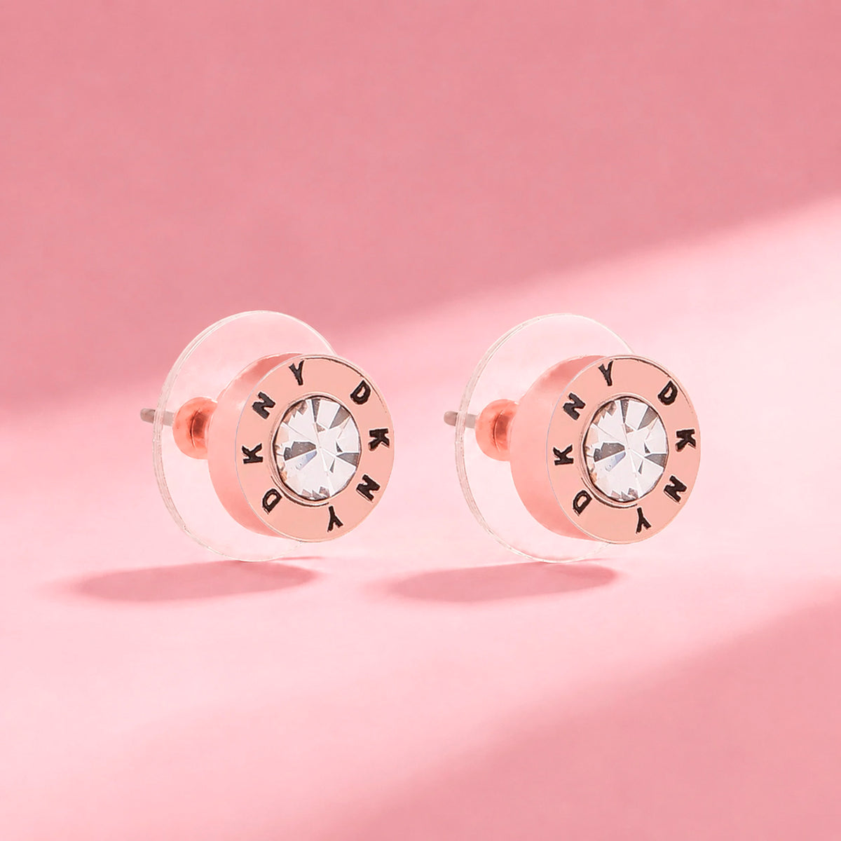 Aretes Básicos Oro Rosado — DKNY