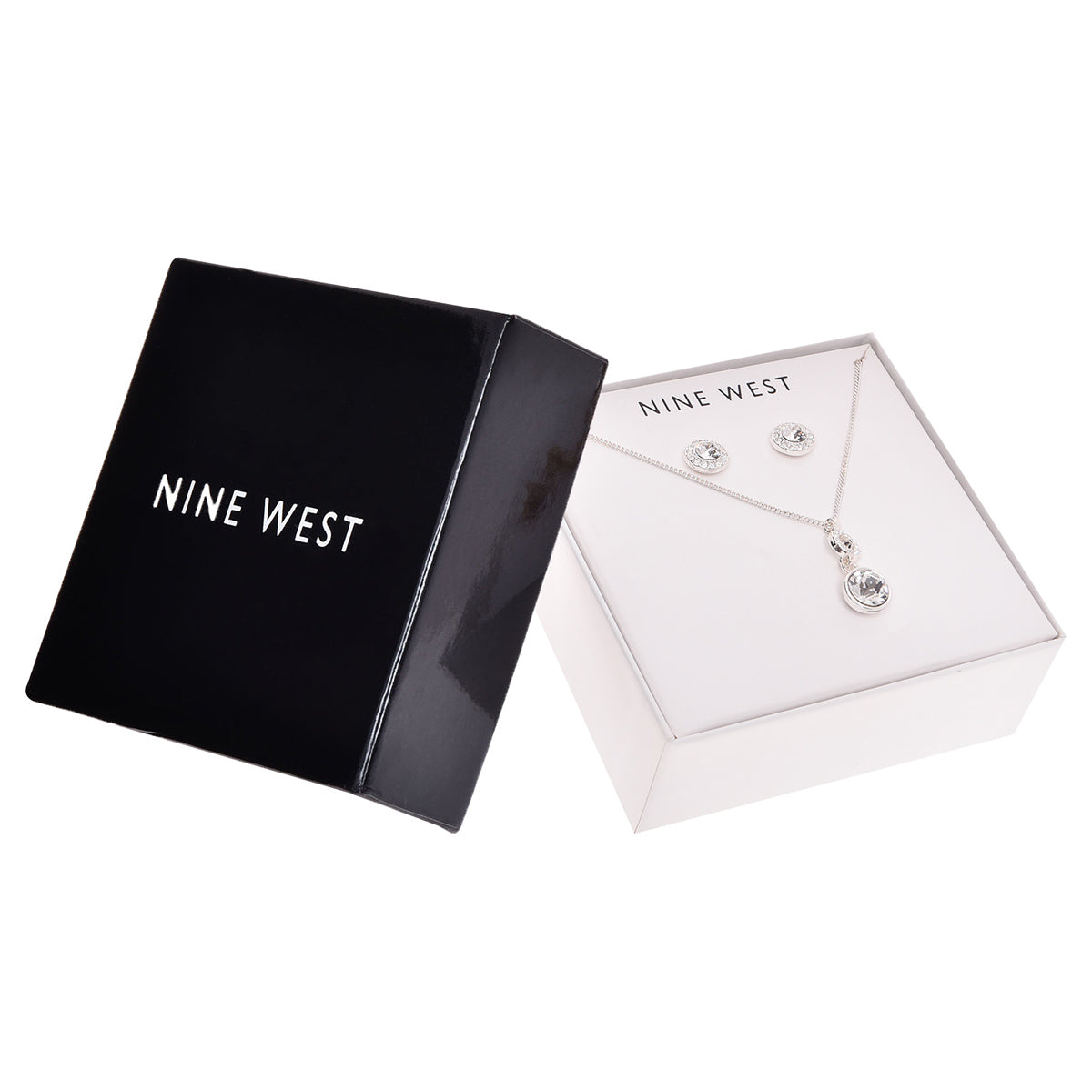SET NINE WEST NWBOX SWRVSKI A18 PLATEADO