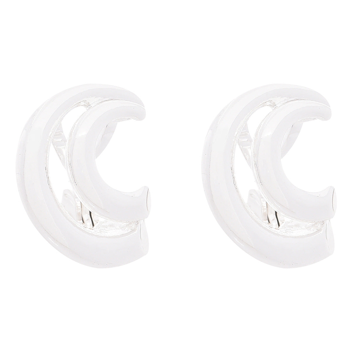 ARETES NAPIER SILVER TAPPERED PLATEADO