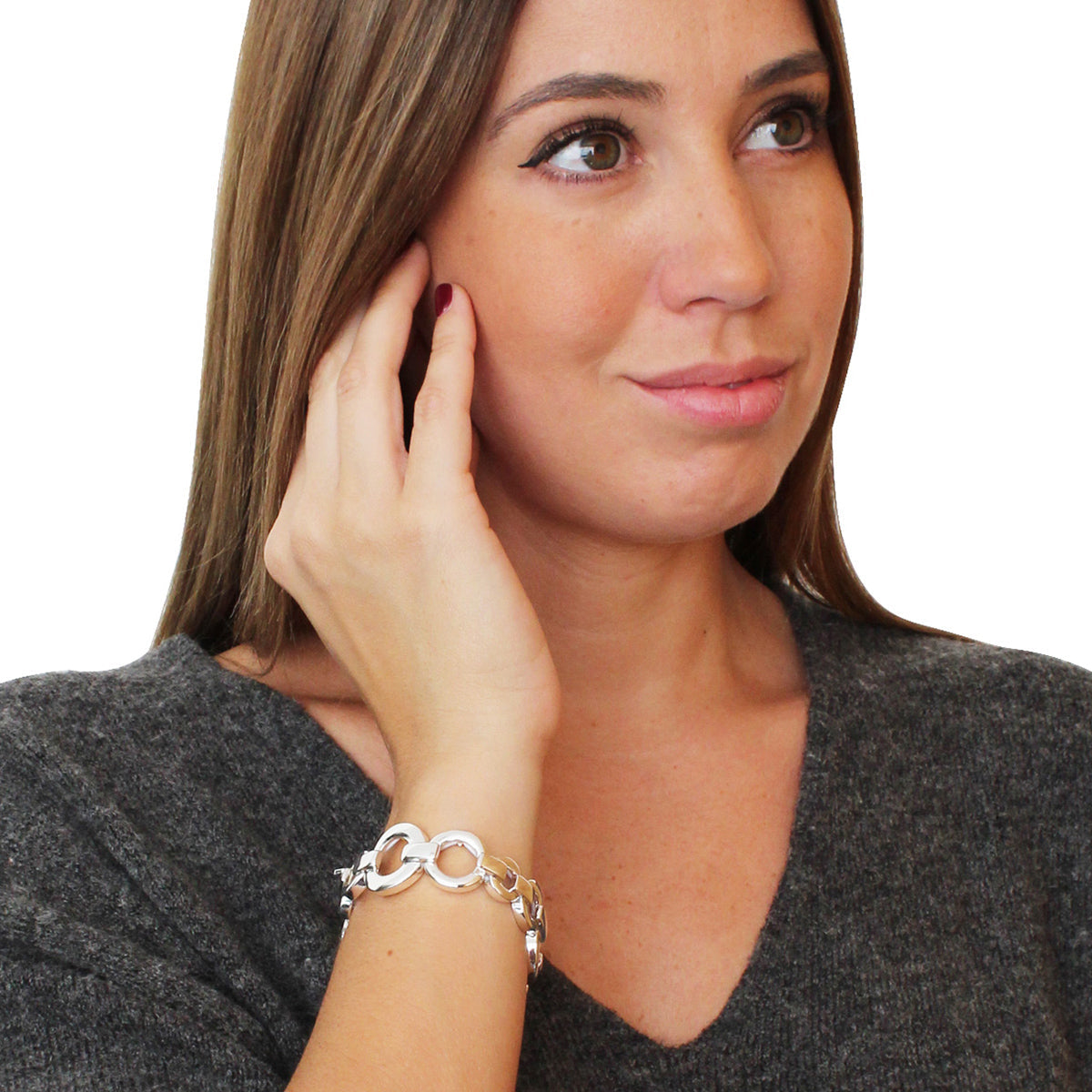 PULSERA NINE WEST RING AROUND PLATEADO