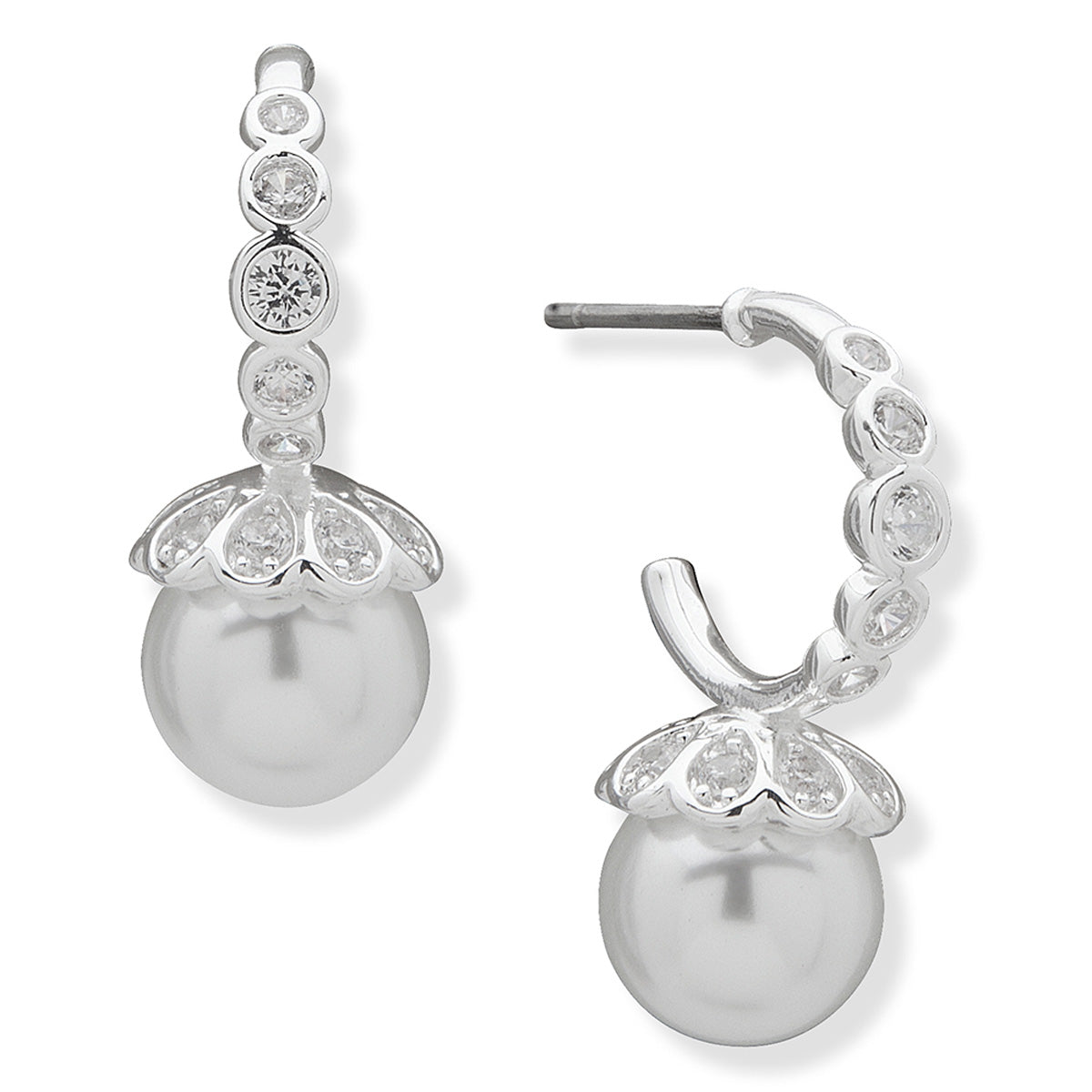 ARETES ANNE KLEIN OUTER BANKS PLATEADO