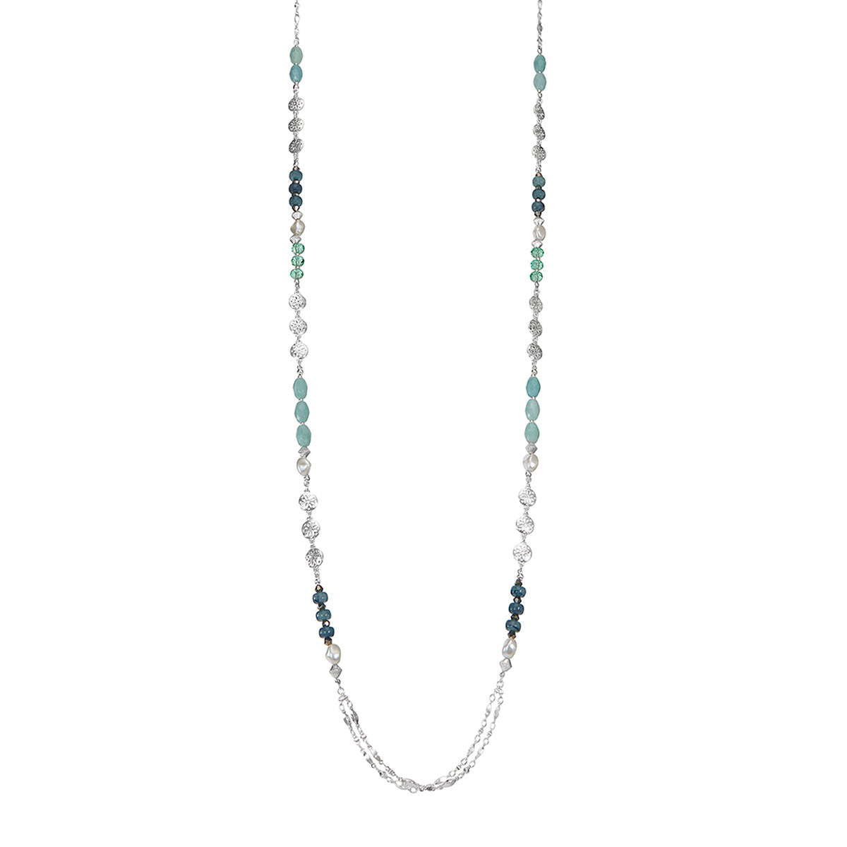 COLLAR NAPIER SPLASH OF PEARL PLATEADO