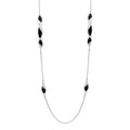 COLLAR NINE WEST BLACK AGATE OVALS PLATEADO