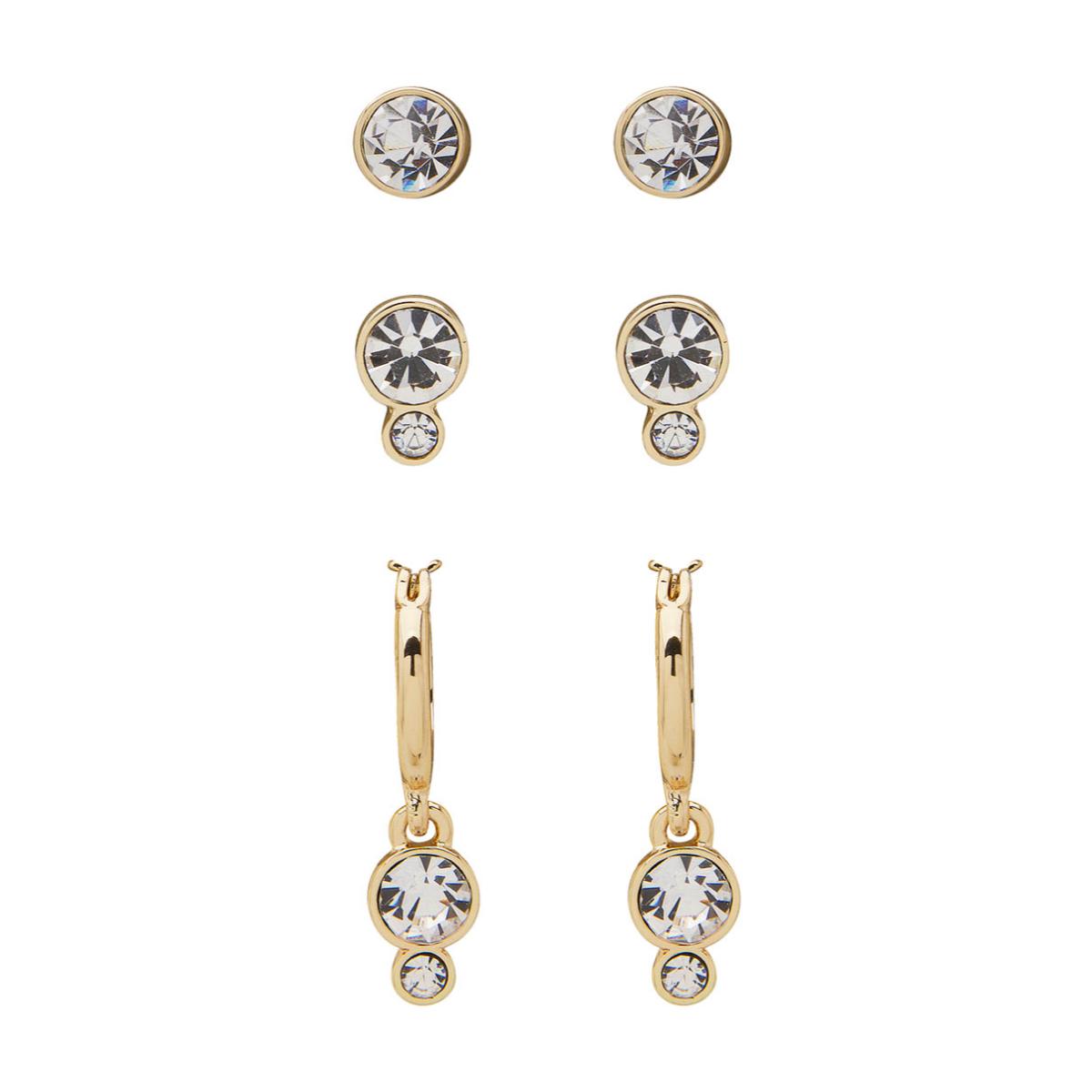 SET ARETES DKNY COLOR DORADO DIFERENTES DISEÃ‘OS 60566256-887