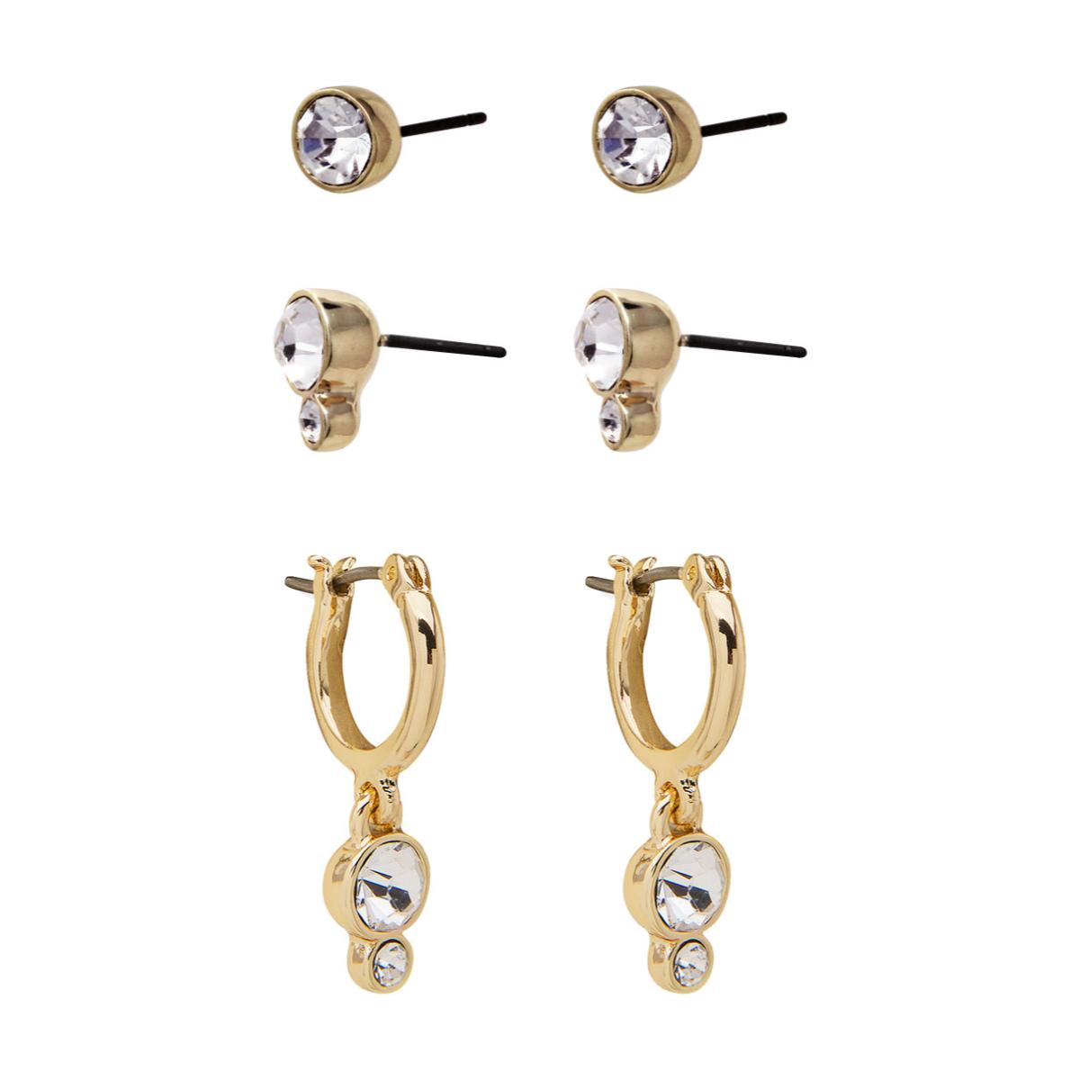 SET ARETES DKNY COLOR DORADO DIFERENTES DISEÃ‘OS 60566256-887