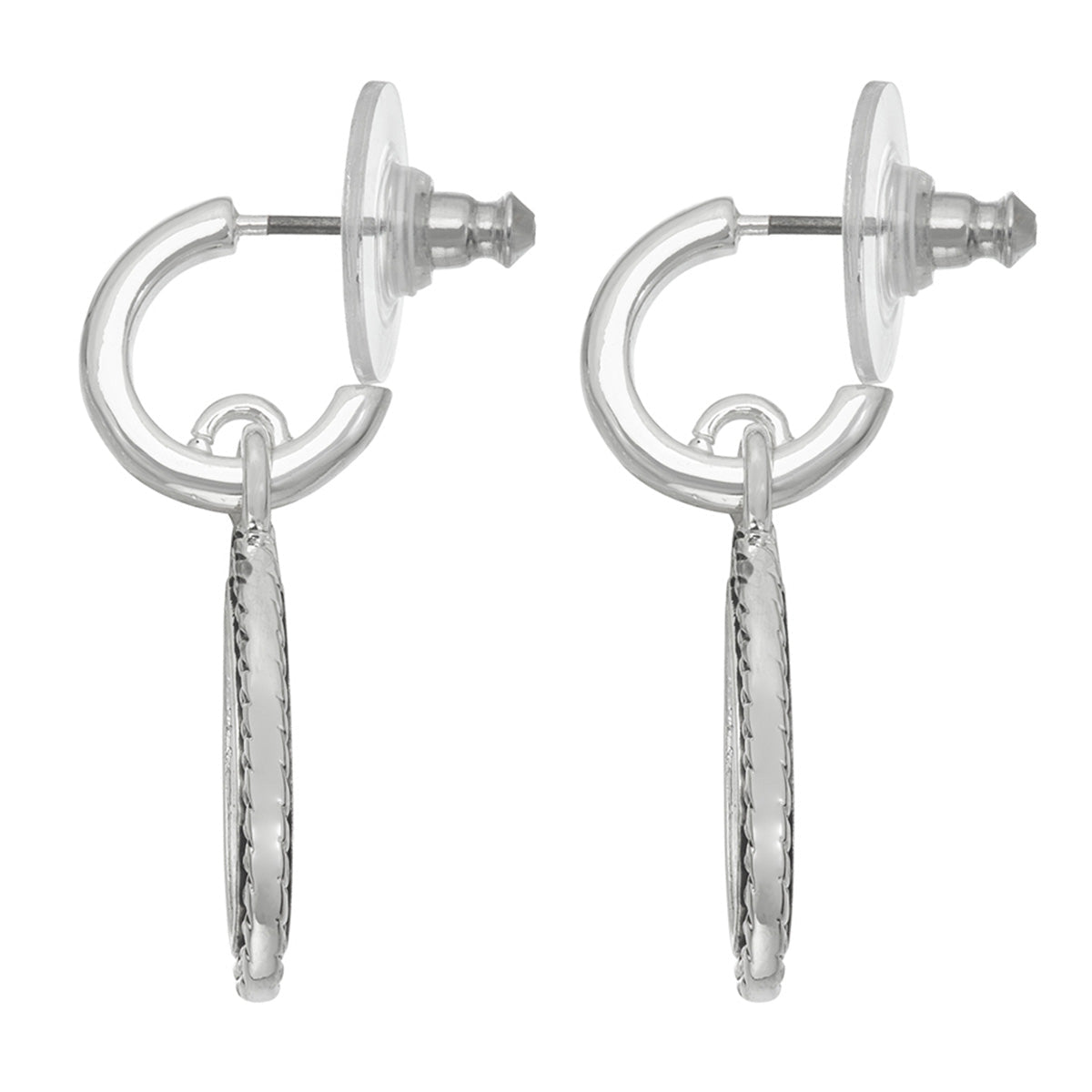ARETES NAPIER PEAR THREADS PLATEADO