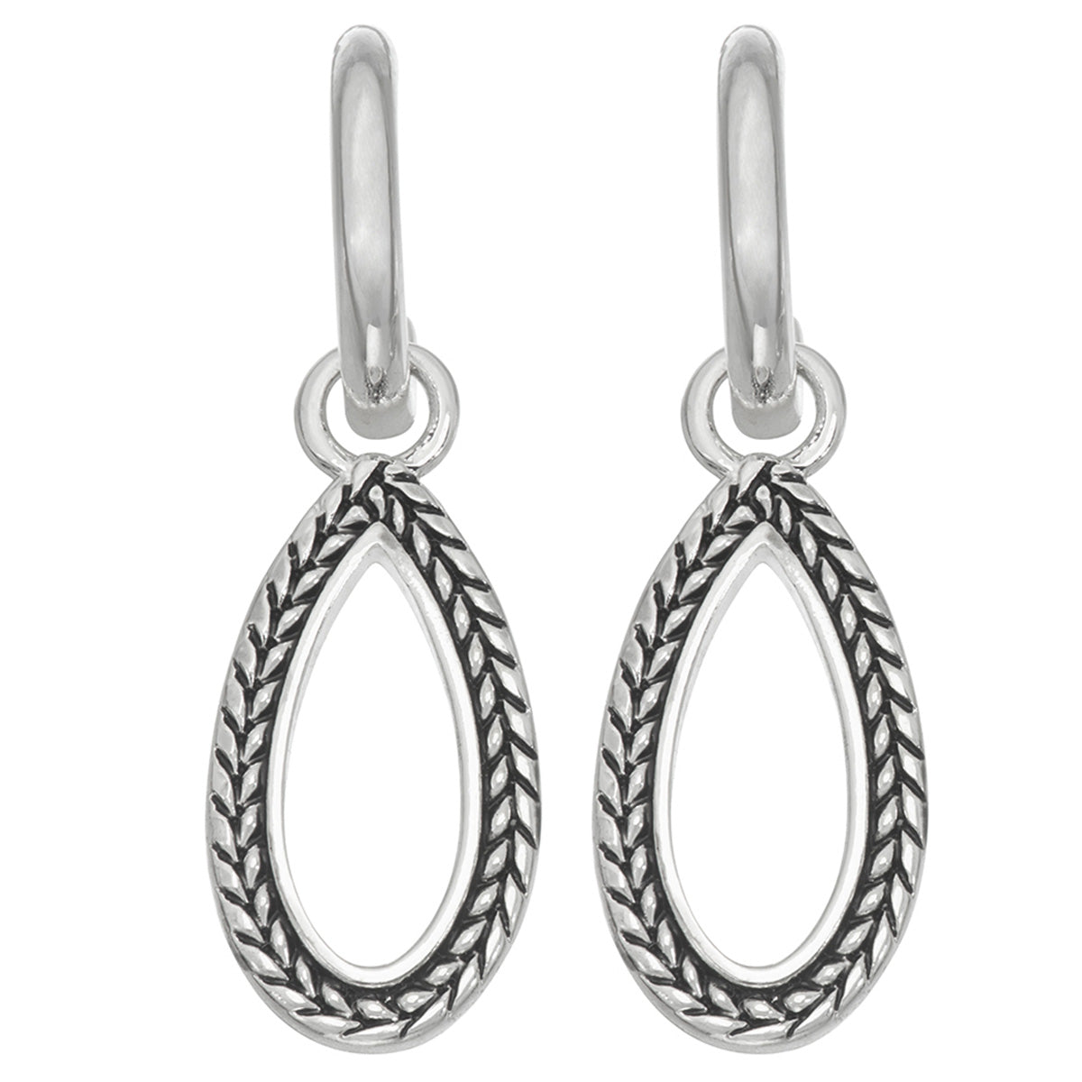 ARETES NAPIER PEAR THREADS PLATEADO