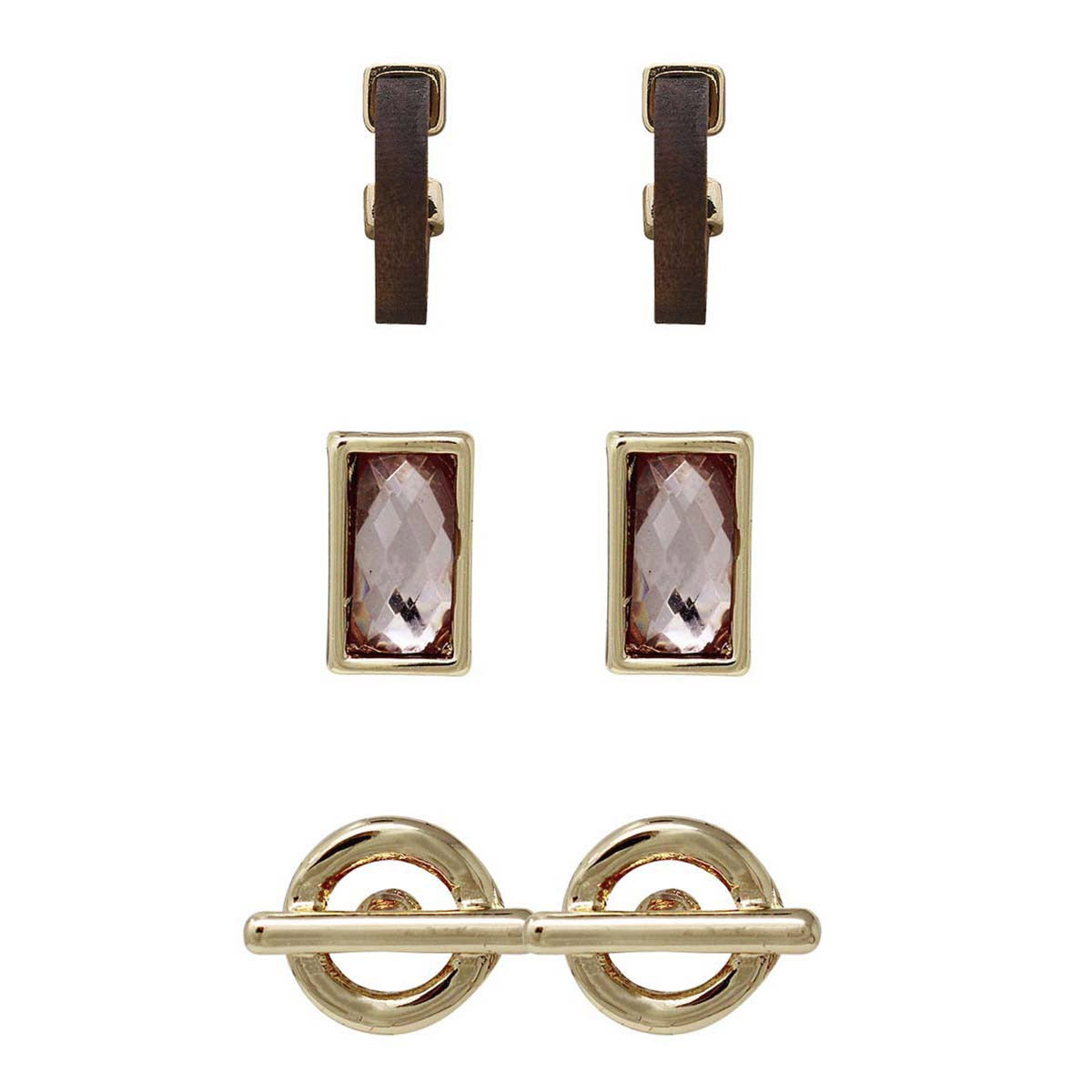 ARETES ANNE KLEIN CHESTNUT DORADO