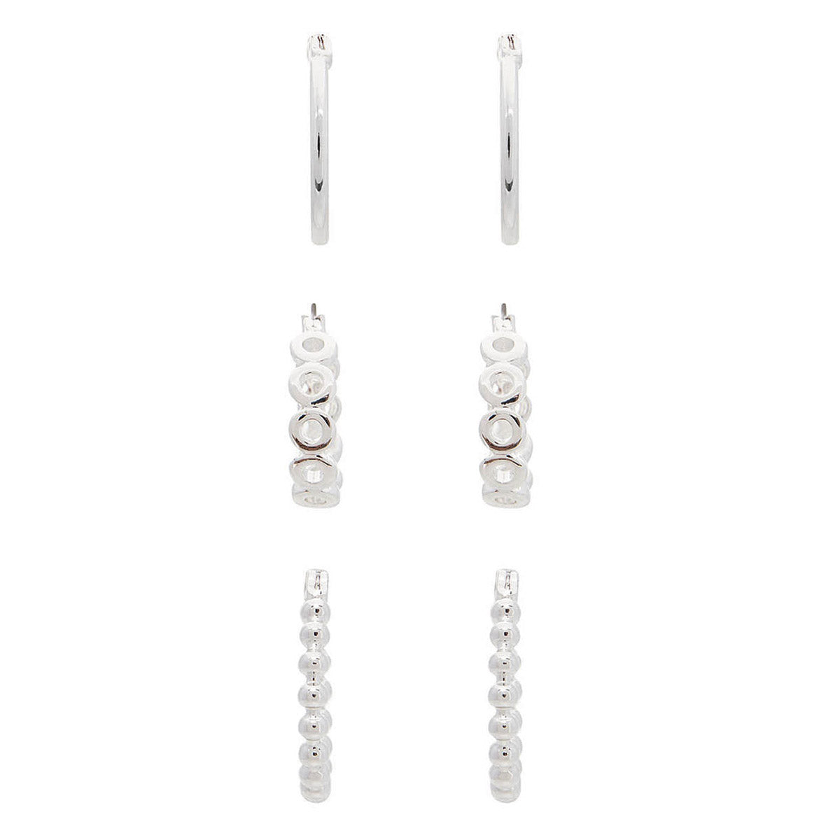 ARETES NINE WEST EAR ITEM M1 PLATEADO