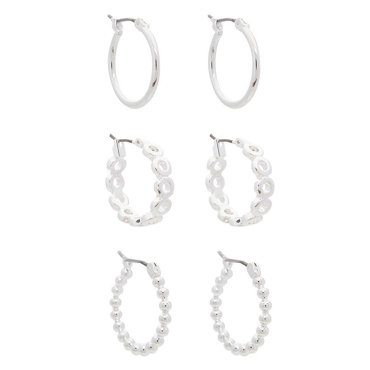 ARETES NINE WEST EAR ITEM M1 PLATEADO