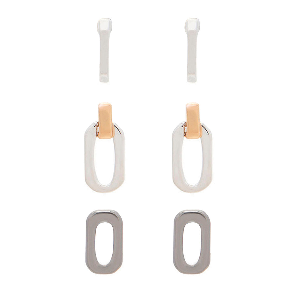 ARETES NINE WEST ANGULAR OVALS TRITONO