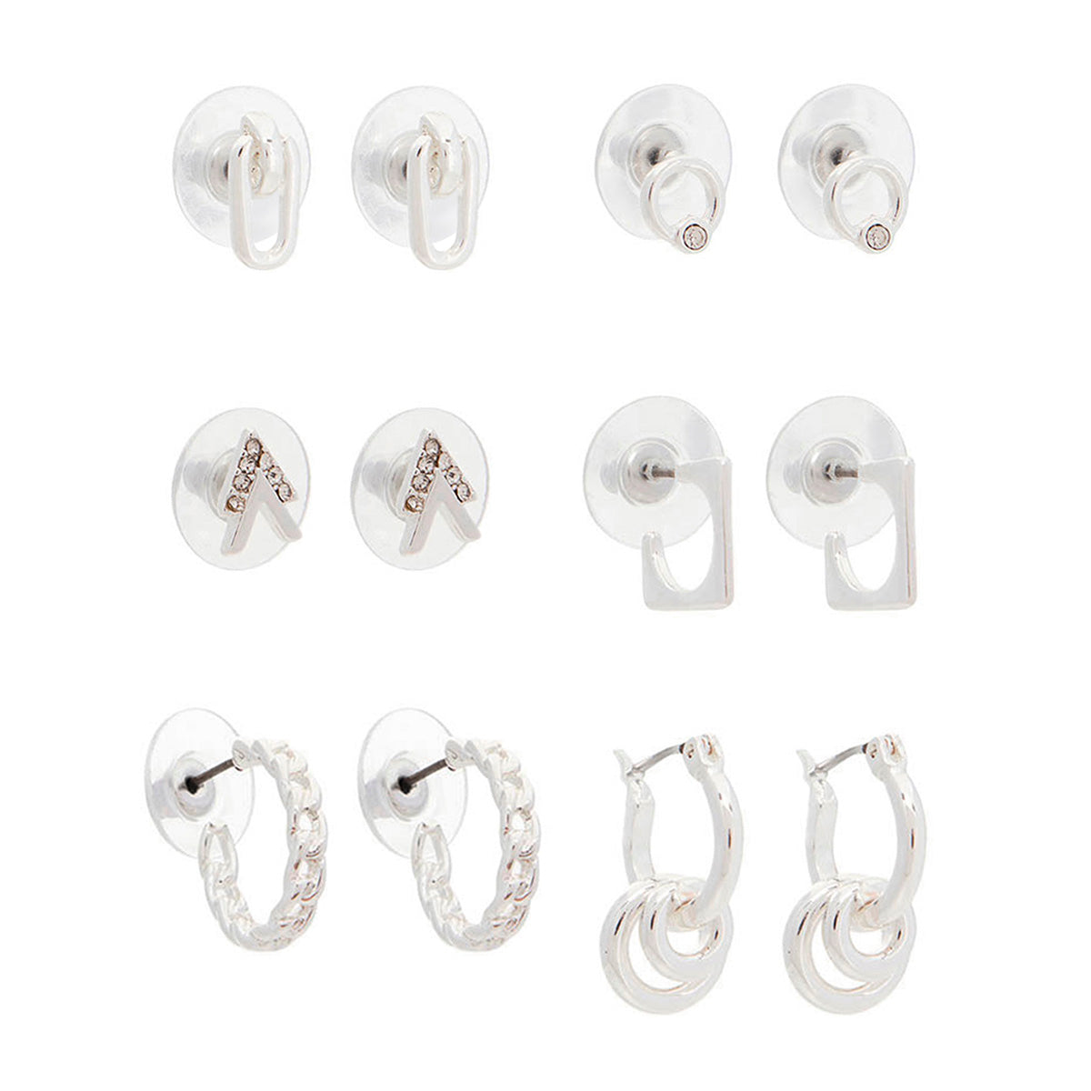 ARETES NINE WEST EAR ITEM M2 PLATEADO