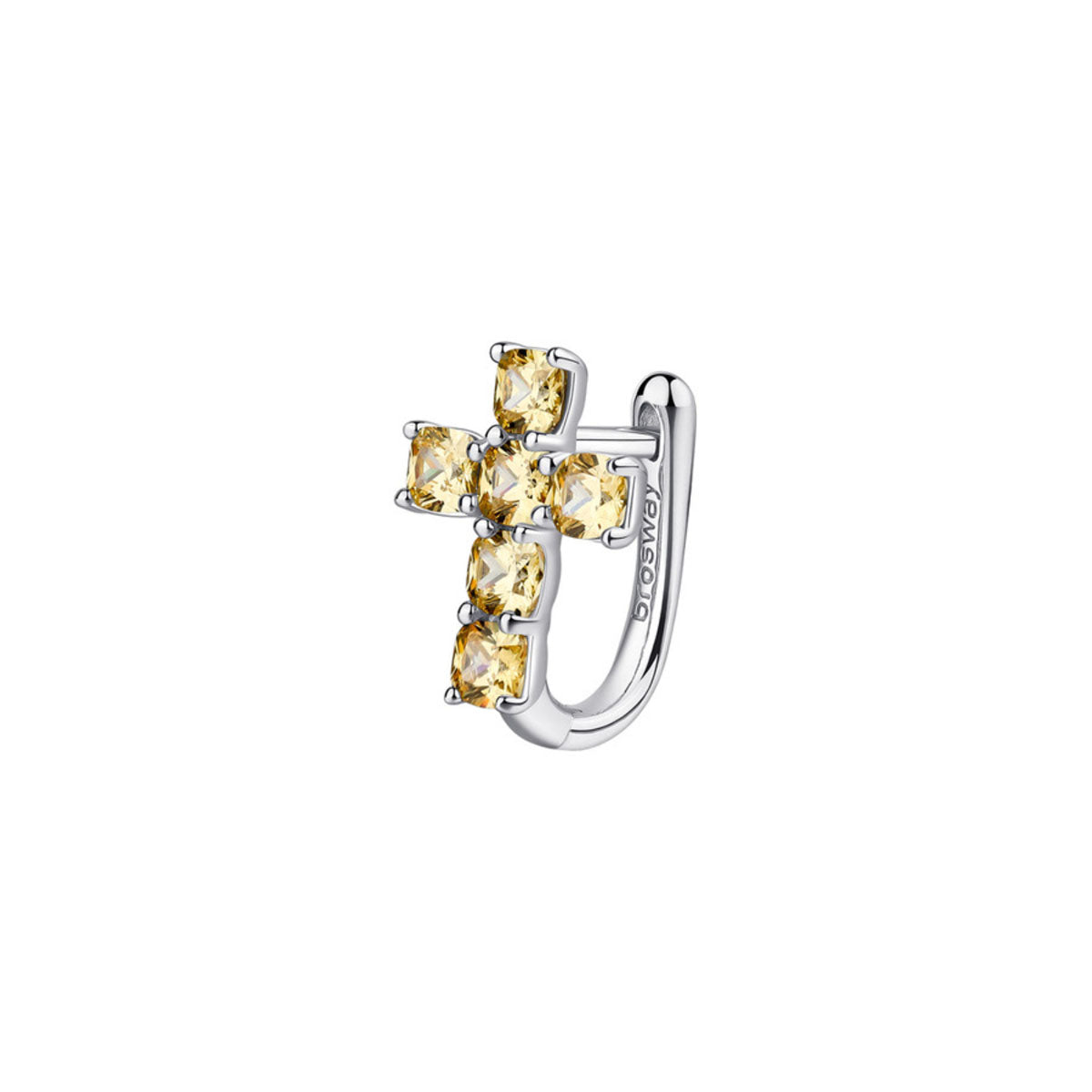 ARETE SOLITARIO BROSWAY COLOR PLATEADO FORMA ARRACADA FEY10