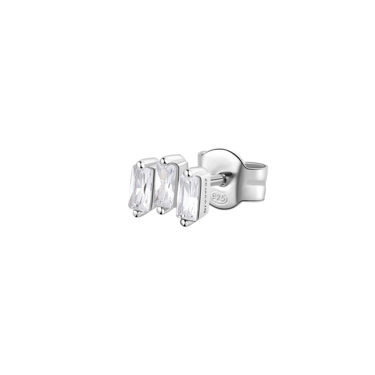 ARETE SOLITARIO BROSWAY COLOR PLATEADO FORMA BOTÓN FIW09