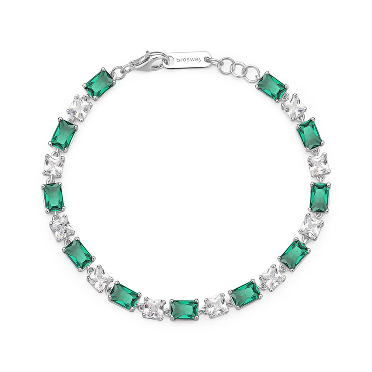 PULSERA BROSWAY FANCY LIFE GREEN PLATEADO