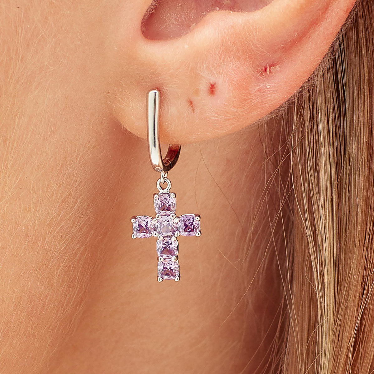 ARETE SOLITARIO BROSWAY COLOR PLATEADO FORMA ARRACADA FMP20