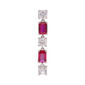 ARETE SOLITARIO BROSWAY FANCY PASSION RUBY PLATEADO